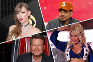 Split of Taylor Swift, Chance The Rapper, Blake Shelton, and Dolly Parton