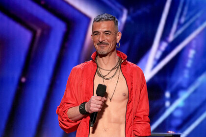 Testa standing on the America's Got Talent stage