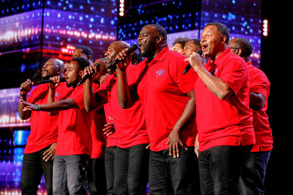 Players Choir performing on the Americas Got Talent stage