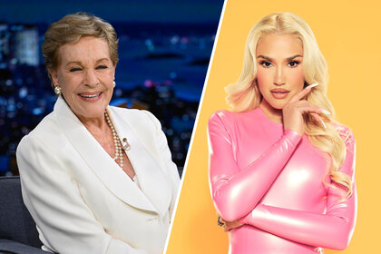 Split image of Gwen Stefani and Julie Andrews