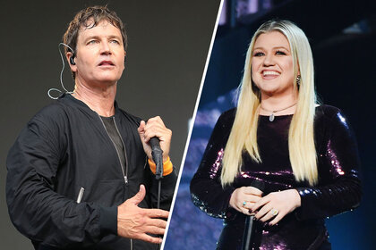 Split image of Stephan Jenkins of Third Eye Blind and Kelly Clarkson