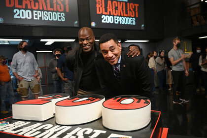 Hisham Tawfiq and Harry Lennix celebrates The Blacklist 200th episode