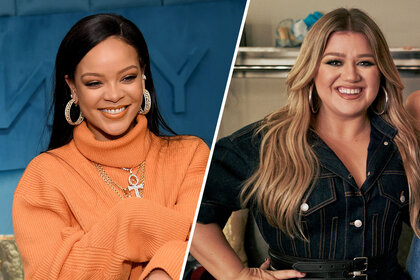 Split image of Kelly Clarkson and Rihanna