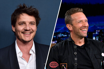 Split image of Pedro Pascal and Chris Martin