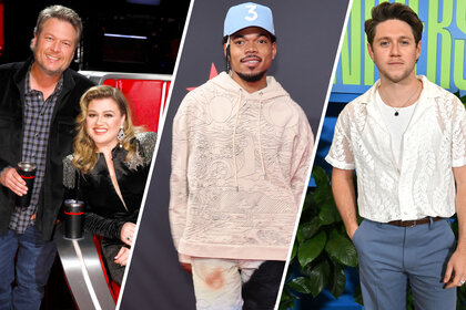 Blake Shelton, Kelly Clarkson, Chance The Rapper and Niall Horan from The Voice