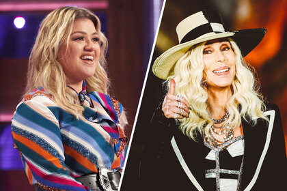 Split image of Kelly Clarkson and Cher