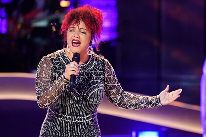 Cait Martin performing on The Voice.