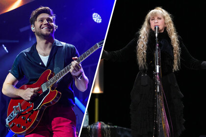 Split image of Niall Horan and Stevie Nicks.