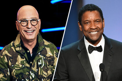 Split iamge of Howie Mandel and Denzel Washington