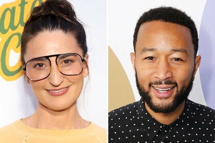 Split images of Sara Bareilles and John Legend.