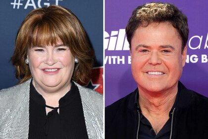 Split images of Susan Boyle and Donny Osmond.