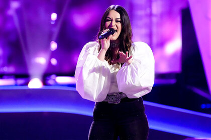 Kristen Brown performs onstage during the Season 24 premiere of The Voice