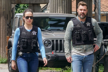 Kim Burgess (Marina Squerciati) and Adam Ruzek (Patrick Flueger) appear in Season 11 of Chicago P.D.