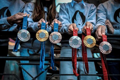 A presentation of The Paris 2024 Olympics Medals