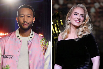 A split of John Legend and Adele