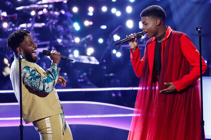 Gene Taylor and Ronnie Wilson performing onstage together