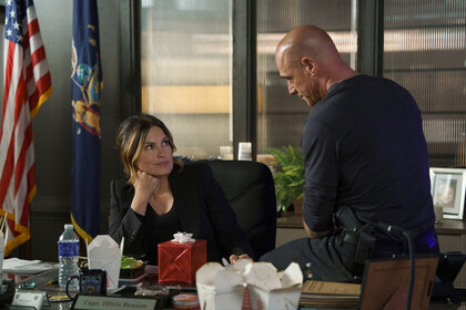 Olivia Benson and Elliot Stabler flirt in Law & Order: Special Victims Unit Season 24 Episode 22.