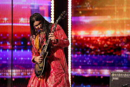 Maya Neelakantan performs on stage during AGT Episode 1904