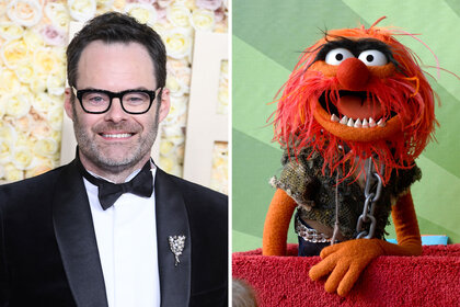 Split of Bill Hader and Animal the muppet