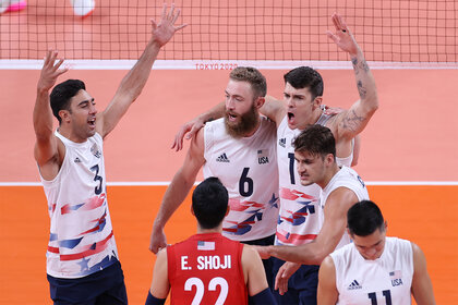 Team United States during Men's volleyball at the Tokyo 2020 Olympic Games