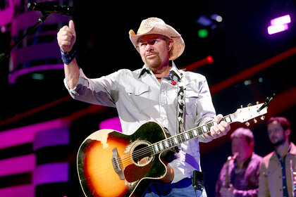 Toby Keith performs on stafe at the 2021 iHeartCountry Festival