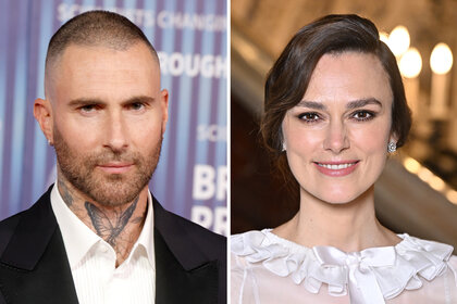 A split of Adam Levine and Keira Knightly