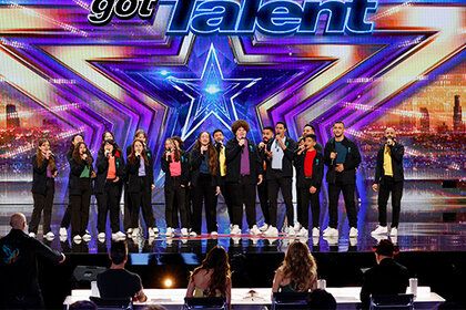 The Jerusalem Youth Chorus performs onstage on America's Got Talent Episode 1907.