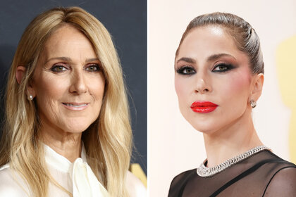 A split of Celine Dion and Lady Gaga