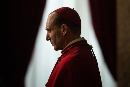 Ralph Fiennes stars as Cardinal Lawrence in director Edward Berger's CONCLAVE.