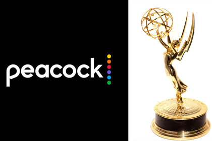 the Peacock logo and an Emmy award statue