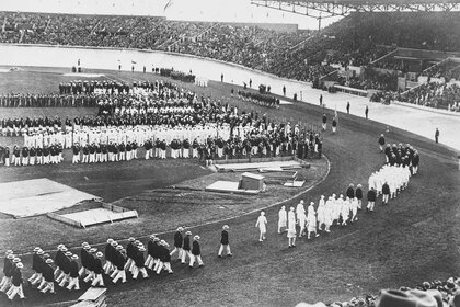 The opening ceremony at the 1924 Summer Olympics.