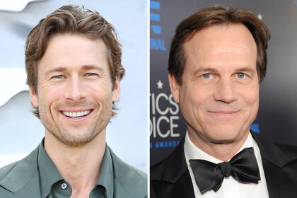 A split of Glen Powell and Bill Paxton