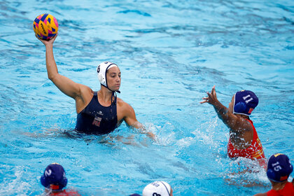 Maggie Steffens plays against China during a match