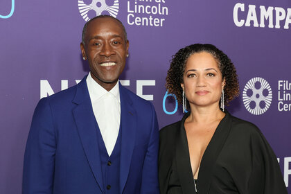 Don Cheadle and Bridgid Coulter Cheadle pose for photos at the "White Noise" opening night premiere