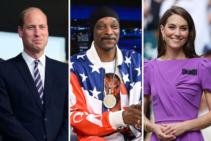 Split of Prince William, Snoop Dogg, and Princess Catherine