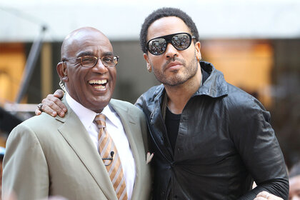 Lenny Kravitz shares a laugh with his uncle, host Al Roker on NBC's "Today"