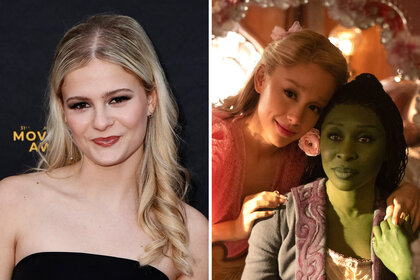 A split of Darci Lynne and a scene from Wicked with Glinda and Elphaba