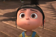 Agnes looks up looking sad in Despicable Me
