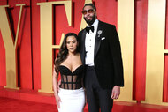 Marlen Davis and Anthony Davis on the red carpet of the 2024 Vanity Fair Oscar Party