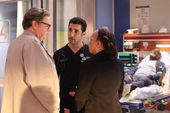 Dr. Daniel Charles, Dr. Crockett Marcel, and Sharon Goodwin in Chicago Med Season 9 Episode 12.