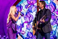 Gewn Stefani and Blake Shelton perform at the Academy Of Country Music Awards
