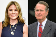 A split of Jenna Bush Hager and George H.W. Bush