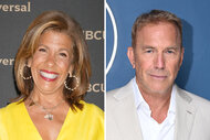 A split of Hoda Kotb and Kevin Costner