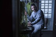 Dr. Oliver Wolf (Zachary Quinto) tends to plants in Episode 101