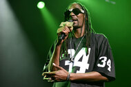 Snoop Dogg performing onstage in 2016.