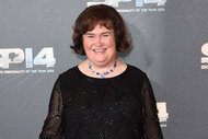 Susan Boyle attends the BBC Sports Personality of the Year awards in 2014