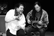 Jack Black and host Jimmy Fallon during the "More Than Words" music video skit