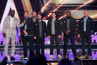 Terry Crews and Sky Elements on stage during AGT Episode 1912