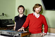 Photo of Jean-Benoit Dunckel (L) and Nicolas Godin of French electronica duo Air, taken on October 29, 2009.