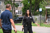 Emily Martel (Victoria Cartagena) speaks to Voight on the street